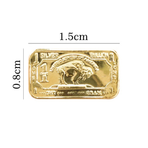 Fabricante personalizado Metal Craft Gift Mini Solid <span class=keywords><strong>1</strong></span> Gramo Buffalo Bar Gold Silver Plated Bullion - Product Image 2
