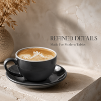 Ensemble tasse et soucoupe à latte en porcelaine de luxe moderne avec logo personnalisé, design raffiné, compatible lave-vaisselle, commande en gros, vente en gros