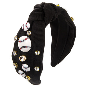 Bandeaux de <span class=keywords><strong>sport</strong></span> pour femmes <span class=keywords><strong>Go</strong></span> Party Bandeaux en tissu noué avec strass pour les jeux de jour-Fans de basket-ball Football Baseball - Product Image 3