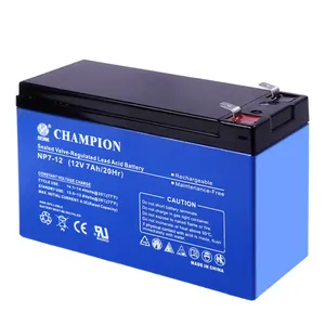 Batterie au plomb régulée par valve rechargeable 12V 7ah stockage de la matière première batterie à faible autodécharge pour l'éclairage