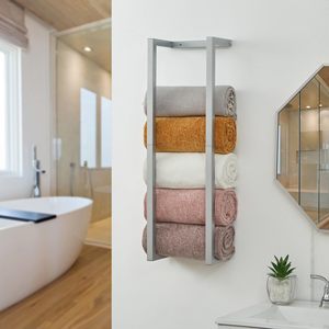 Màu Đen Và Chải Vàng Màu Thép Không Gỉ Khách Sạn Phòng Tắm Tường Lưu Trữ Bath Towel Chủ Khô Rack Set - Product Image 6