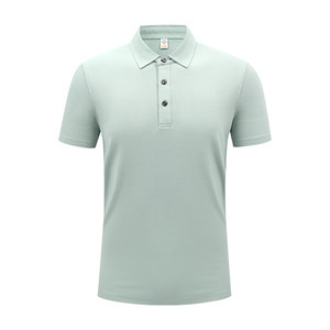 เสื้อโปโลผ้าฝ้ายสีทึบระบายอากาศได้ดีแขนสั้นสำหรับสวมใส่ทุกวัน - Product Image 1