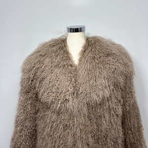 <span class=keywords><strong>Cappotto</strong></span> in Vera Pelliccia di Agnello Mongolo per Donna con Collo Rovesciato, Alta Qualità, Vendita all'Ingrosso - Product Image 4