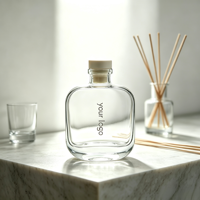 Bouteille en verre diffuseur d'aromathérapie transparente plate personnalisée de 150 ml 15 cl, 200 ml