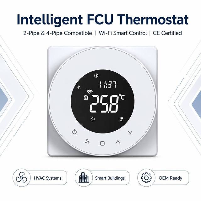 Tuya WiFi Smart Room Thermostat Large Digital Screen Controller for Heating Cooling HVAC System