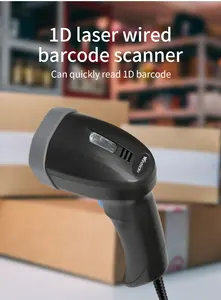 Buen precio Escáner de código de barras con cable Láser USB Lector de código de barras 1D Escáner de código de barras de mano