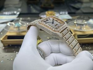 Personalizado de alta calidad a prueba de agua 39,8mm 9015 movimiento de oro rosa VVS reloj de moissanita de hielo de diámetro completo - Product Image 3