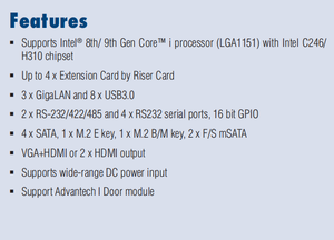 Système Advantech EPC-P30X6 2U avec processeur Core I de 8e/9e génération (LGA 1151) Mini PC industriel en stock - Product Image 6