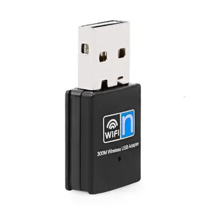 Adaptor USB nirkabel 300M, adaptor Wifi Mini nirkabel 2.4G mendukung kartu jaringan Wifi OED/ODM 2G/3G/4G