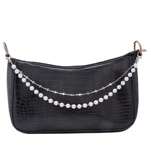 Chaîne de sac faite à la main, imitation perle, bandoulière en métal pour sacs de femmes, usage quotidien - Product Image 4