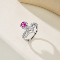 Bague Couronne en Argent S925 Plaqué Or avec Pierre Précieuse Colorée de Laboratoire en Forme de Goutte – Design de Luxe pour Demande en Mariage, Cadeau d'Anniversaire