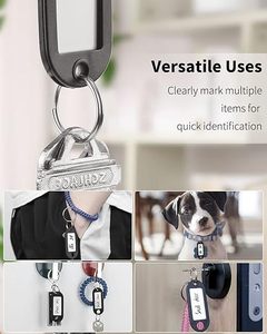 Chuỗi nhựa mềm 2 inch với nhãn giấy trống rõ ràng Windows màng bảo vệ chia Nhẫn linh hoạt nhận dạng vật phẩm thẻ chìa khóa - Product Image 3