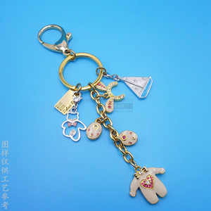 Zinc Alloy Keychain Cartoon Drip Pendant Metal <b>Bag</b> Charm Fashionable Gift <b>Accessory</b> - Product Image 1