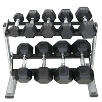 Ensemble d'haltères en caoutchouc pour la musculation en salle de sport, entraînement aérobie pour hommes et femmes, renforcement du haut du corps