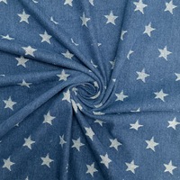 Tissu denim bleu classique jacquard étoilé sergé anti-plis non extensible 325g 11.46 oz personnalisé en gros pour vestes et chapeaux
