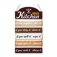 Panneau de cuisine en bois rustique cadre en bois, 1 pièce, règle de cuisine, décoration murale de cuisine