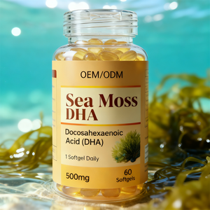 Gélules de DHA 500mg certifiées GMP HALAL, extraits naturels pressés à froid d'algues marines, oméga 3, algues marines, DHA, OEM - Product Image 4