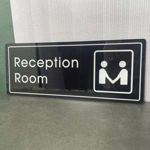 USA Warehouse Fast Shipping 5mm Thick Black 11.7 X 4.7 Inch Acrylic Logo Reception Room <b>Letter</b> <b>Board</b> for Office Door Wall - Product Image 3