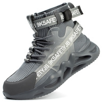 Zapatos de seguridad informales de tobillo alto, zapatos de trabajo con punta de acero antideslizantes a prueba de pinchazos para hombres, fabricante de zapatos de seguridad transpirables para hombres