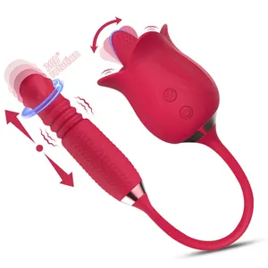 Rose Vibrator Stoßender Dildo Sexmaschine leckender Vibrator Kaninchen-Vibrator-Stab Massage US-Sexspielzeughersteller