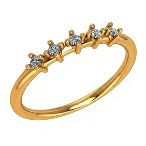 HandMade 10k Gold 5 Stone Lab Diamond <b>Ring</b> VVS1 Minimalist <b>Stacking</b> Band Manufacturer Custom Design Jewelry gift for women girls - Product Image 1