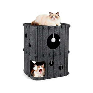 Grande Niche Fermée pour Chat – Feutre Polyester Durable, Pliable et Résistant aux Griffures pour Maisons Multi-Chats - Product Image 1