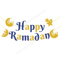 Guirlande à paillettes lune étoile château joyeux Eid joyeux Ramadan Eid Mubarak banderole décorations bannière nouvelle collection 2023