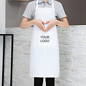 Topjlh 승화 사용자 정의 로고 주방 앞치마 청소 다기능 홈 요리사 주머니와 옷 베이킹 성인 도매 - Product Image 1
