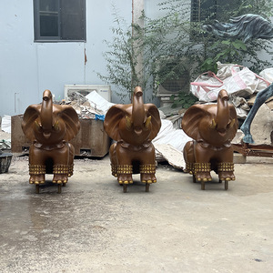 Large Cast Bronze <b>Elephant</b> Sculpture Water Spraying Outdoor Floor Mount Traditional Animal Figure Handmade <b>Decor</b> - Product Image 5