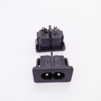 Adaptateur de prise mâle IEC320 C8 à 2 broches, connecteur de prise d'alimentation AC 250V 2.5A, montage à vis