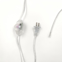 Transparenter CN US Flachstecker + 301 Dimmbarer Schalter Stromkabel Stecker Glühbirnen-Zubehör Leuchtenverlängerungskabel