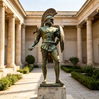 Sculpture en bronze coulé sur mesure de style samouraï pour la décoration de parcs, statue de guerrier samouraï