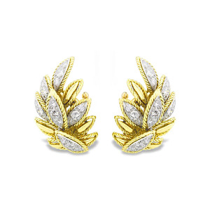 Orecchini a Perno a Forma di Foglia di Grano per Donne, Stile Floreale e Naturale, Gioielli alla Moda - Product Image 1