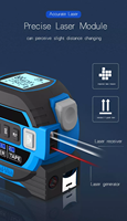 Télémètre laser 3-en-1 avec ruban de 5 m, mesure laser 40/60 m et précision de 1,5 mm, outils de mesure en ABS/alliage d'aluminium