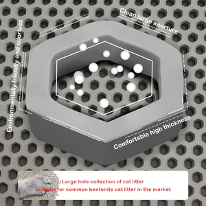 Almohadilla de arena para gatos de tejido liso de doble capa recientemente mejorada con agujeros grandes para evitar fugas en gatos domésticos - Product Image 2