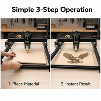 Graveur laser à diode bleue CNC 600x400mm 800x600mm avec refroidissement par air et contrôleur USB hors ligne pour la gravure sur bois