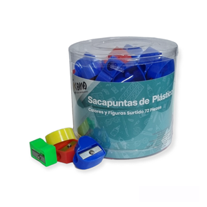 Taille-crayon en plastique économique avec pot de 72 pièces - Product Image 1