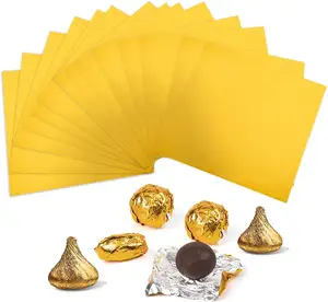 Emballages carrés en papier d'aluminium pour bonbons, emballage de bonbons, décoration de chocolat