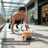 Rodillo Abdominal para Ejercicios en Interiores para Adultos, con Rebote Automático, para Ejercicios Abdominales, Reducción de Grasa y Moldeamiento de Cintura