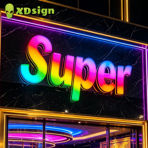 Insegna LED Programmabile XDsign con Lettere Colorate Personalizzabili, Insegna al Neon 3D in Acrilico Semi-Trasparente con Controllo Bluetooth Derco - Product Image 5