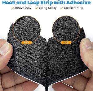 Băng dính móc và vòng dán kích thước tùy chỉnh 100% nylon, băng dính móc và vòng từ tính cho phụ kiện cửa và màn cửa sổ - Product Image 2