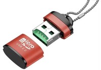 Lecteur de cartes externe USB 2.0 mini haute vitesse en aluminium pas cher pour cartes mémoire TF/SD pour ordinateur portable