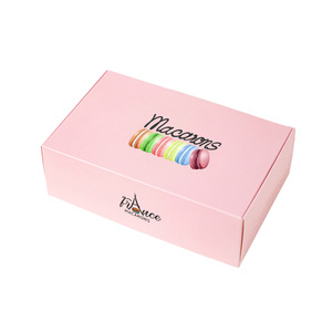 Bán buôn tùy chỉnh Kẹo sô cô la đóng gói 6 Màu Hồng Macaron hộp các tông Macaron bao bì hộp bánh - Product Image 4