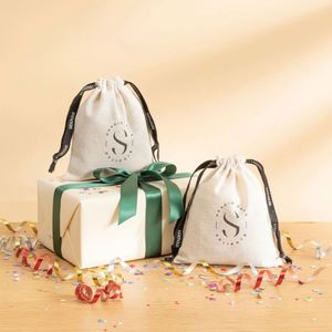 Lower MOQ Cotton Gift Recyclable Dust Bag Natural Recyclable Custom Logo Printed Shoe Drawstring Pouch Gift Package Pouch - Product Image 1