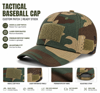 Gorra de Béisbol de Camuflaje Personalizada, 6 Paneles, Malla Ripstop, Perforada con Láser, Transpirable, para las Cuatro Estaciones, con Parche de Gancho y Bucle Ajustable