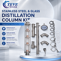 Peralatan Distilasi Baja Tahan Karat Langsung dari Pabrik, Termasuk Kit Lengkap Kolom Distilasi, Termometer, Tri Clamp, dan Gasket Silikon