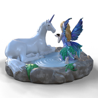 Commande en gros personnalisée artisanale fée aromatique Figurine porte-encens résine licorne Animal reflux cône d'encens brûleur cascade