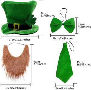 El conjunto <span class=keywords><strong>de</strong></span> <span class=keywords><strong>disfraz</strong></span> <span class=keywords><strong>de</strong></span> felpa personalizado <span class=keywords><strong>de</strong></span> ST Patrick Day incluye sombrero <span class=keywords><strong>de</strong></span> traje <span class=keywords><strong>de</strong></span> fiesta decorado - Product Image 2