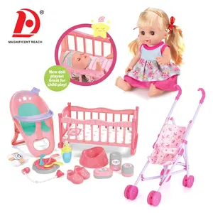 HUADA ชุดตุ๊กตาทารกแรกเกิด14นิ้ว,เหมือนมีชีวิตขนาด14นิ้วทำจากซิลิโคนไวนิลมีเสียง12เสียง - Product Image 1