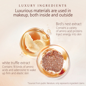 Maycheer Groothandel Nieuwe Make-Up Luxe Goud Vogel Nest Truffel Luchtkussen <span class=keywords><strong>Foundation</strong></span> Schoonheid Make-Up Cc Crème Met Navulling